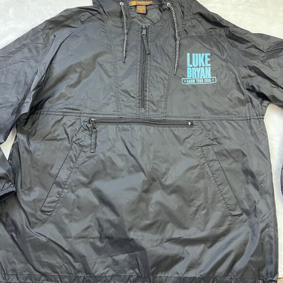 Harriton Luke Bryan Farm Tour 2016 Windbreaker Unisex Size‎ Medium Black Concert - Picture 9 of 9